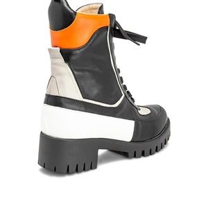 Chase + Chloe Shoes - Women's Lace Up Multi-color Ankle Combat Boots Chase + Chloe Shoes - Women's Lace Up Multi-color Ankle Combat Boots